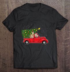 Cat On Red Truck Christmas Tree TShirt