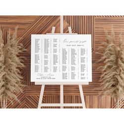 Modern Alphabetical Seating Chart, Our Favorite People EDITABLE Wedding Seating Chart Template, Minimalist Printable DIY