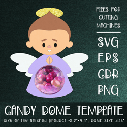 Angel Boy Candy Dome | Christmas Candy Dome | Christmas Ornament | Paper Craft Template | Sucker Holder SVG