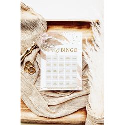 Pampas Grass Baby Bingo Game, EDITABLE, Printable Baby Brunch Activities, Floral Shower Template, Flowers Bridal Games,