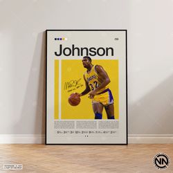 Magic Johnson Poster, LA Lakers Poster, NBA Poster, Sports Poster, Mid Century Modern, NBA Fans, Basketball Gift, Sports