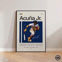 Ronald Acuna Jr Poster, Atlanta Braves, Baseball Prints, Sports Poster, Baseball Player Gift, Baseball Wall Art, Sports
