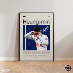 Son Heung-min Poster, Tottenham Hotspur Poster, Soccer Gifts, Sports Poster, Football Player Poster, Soccer Wall Art, Sp