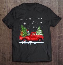 Dachshund With Red Truck Christmas TShirt