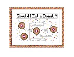 Donut cross stitch pattern | Funny donut cross stitch pattern | Should I Eat a Donut cross stitch pattern