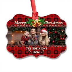 Personalized Aluminum Family Ornament On Christmas