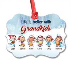 Personalized Aluminum Grandparents and Grandkids Ornament