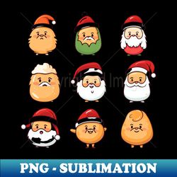 Potatoes and Christmas hats - High-Resolution PNG Sublimation File - Bring Your Designs to Life