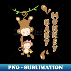 Baby Monkey and Mom - Instant PNG Sublimation Download - Instantly Transform Your Sublimation Projects