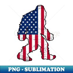 bigfoot american flag - decorative sublimation png file - create with confidence