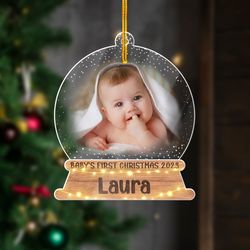 personalized baby acrylic ornament with baby picture