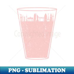 Millennial Pink Drink Around the World Country Skyline Vintage - PNG Transparent Sublimation File - Perfect for Sublimation Mastery