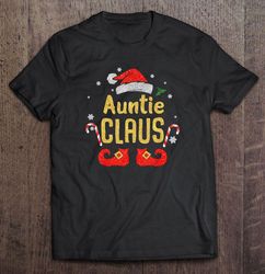 Auntie Claus Santa Hat Candy Cane Christmas TShirt