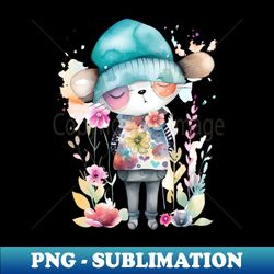 girl in blue hat in a flower garden - instant sublimation digital download - stunning sublimation graphics