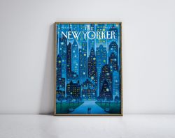 Stellar Night 2022, Vintage New Yorker Magazine Cover, Retro Aesthetic Room Decor, Gallery Wall Prints, home decor, Wall