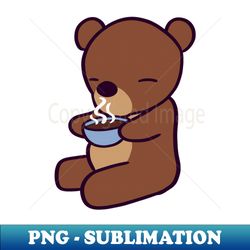 Morning Coffee Bear - PNG Transparent Digital Download File for Sublimation - Perfect for Sublimation Mastery