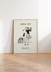 Vintage Golf Print Female Golfer Poster Funny Feminine Wall Art Vintage Golf Art Golfing Home Decor Golf Pun Art Digital