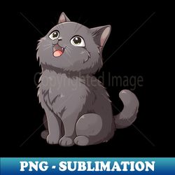Cute Chartreux Cat - Unique Sublimation PNG Download - Enhance Your Apparel with Stunning Detail