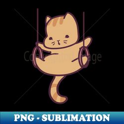 Cute Cat Gymnast - Decorative Sublimation PNG File - Unlock Vibrant Sublimation Designs
