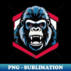 Illustration of a Joyful Mighty Blue Gorilla - Boundless Strength - Sublimation-Ready PNG File - Unleash Your Creativity