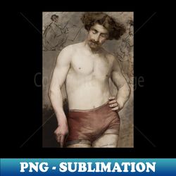 Male Semi-Nude - Study by Anna Bilinska - Instant PNG Sublimation Download - Create with Confidence
