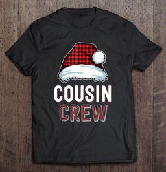 Cousin Crew Plaid Santa Hat Christmas TShirt