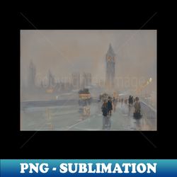 Big Ben by Childe Hassam - PNG Transparent Sublimation Design - Enhance Your Apparel with Stunning Detail