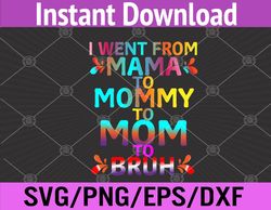 I Went From Mama To Mommy To Mom To Bruh Funny Mothers Day Svg, Eps, Png, Dxf, Digital Download