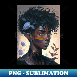 Cute LGBT Anime Black Floral Prince - Aesthetic Sublimation Digital File - Create with Confidence