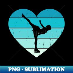 I Love Figure Skating Winter Sports Ice Skating - Vintage Sublimation PNG Download - Unleash Your Creativity