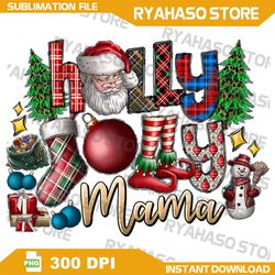 Holly Jolly Png, Merry Christmas png, santa png, Christmas tree png, xmas png, Digital Download, Instant Download
