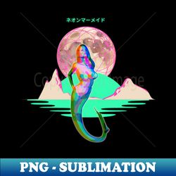 Glitchart Mermaid Vaporwave Aesthetic - Creative Sublimation PNG Download - Unlock Vibrant Sublimation Designs