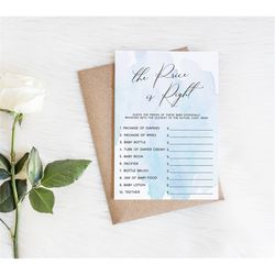 Blue The Price is Right Game, EDITABLE, Printable Baby Brunch Activities, Watercolor Shower Template, Boy Party Games, I
