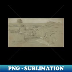Roman Landscape by Elihu Vedder - Premium Sublimation Digital Download - Enhance Your Apparel with Stunning Detail
