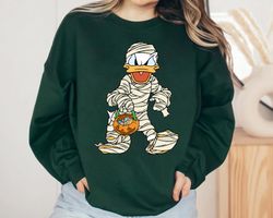 Donald Duck Mummy With Pumpkin Basket Halloween Costume Shirt, Mickeys Not So Scary Party Gifts, Disney Trick or Treat S