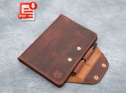A5 Notebook Leather Cover Pattern, Leather Template, Diy Leather A5 Notebook,