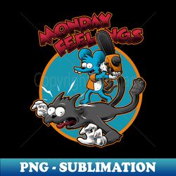 Cartoon Rat Cat Monday - Irony Sarcasm Gift - High-Resolution PNG Sublimation File - Enhance Your Apparel with Stunning Detail