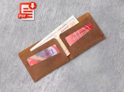 Slim Leather Wallet Template, Minimalist Slim Wallet, Leather Template, Wallet Pattern Pdf, Bifold Wallet Pattern