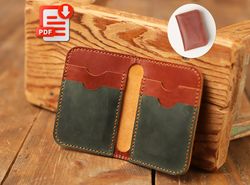 foldable leather wallet pattern, card holder template, leather template pdf, slim wallet pattern, leather pattern