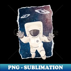 Floating astronaut Ufo alien abduction funny cute spaceship moon mars cosmic space - PNG Transparent Sublimation File - Boost Your Success with this Inspirational PNG Download