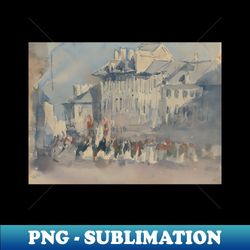 A Religious Procession by David Cox - Vintage Sublimation PNG Download - Create with Confidence