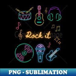 colorful cute music instruments anime rock it international music day music lover design - Exclusive Sublimation Digital File - Revolutionize Your Designs