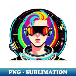 Colorful Cyberpunk Portrait - PNG Sublimation Digital Download - Create with Confidence