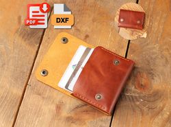 A4 Card holder pattern, wallet template pdf, leather template pdf, card holder template, minimalist wallet pdf, snap wal