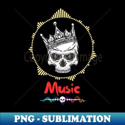 skull music - High-Resolution PNG Sublimation File - Enhance Your Apparel with Stunning Detail