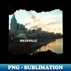 Cool sunset photography of Nashville Tennessee skyline sunset sky USA city break - Instant PNG Sublimation Download - Instantly Transform Your Sublimation Projects