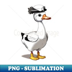 Retro Hat White Duck Vintage-Inspired Illustration - PNG Transparent Sublimation File - Transform Your Sublimation Creations