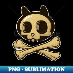 Cute Cartoon Cat Skull  Bones Adorkable Kitten - PNG Transparent Sublimation File - Perfect for Sublimation Art