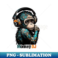 Baby Monkey Music - Monkey DJ - Elegant Sublimation PNG Download - Revolutionize Your Designs