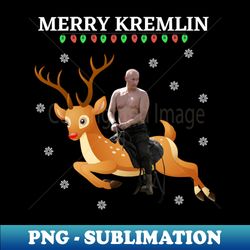 Putin riding reindeer - Vintage Sublimation PNG Download - Create with Confidence